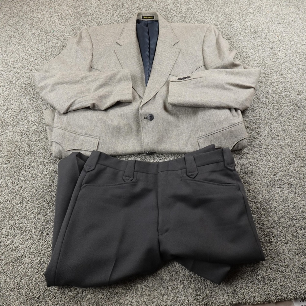 Circle S Suit Mens 50L 32X33 Gray Silk Western Jacket Trouser Pants 2 Piece‎ Set